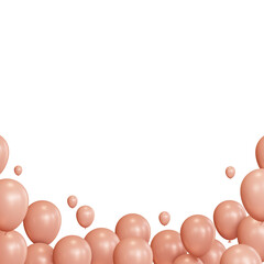 3D Peach Balloons Border