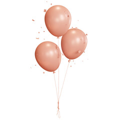 3D Peach Balloons