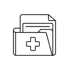 Folder with medical cross isolated on white background