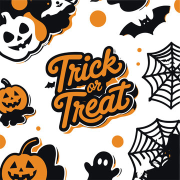 trick or trear , halloween style vector design