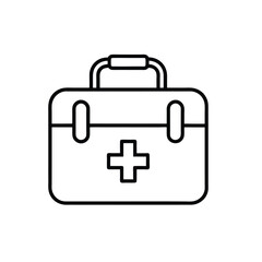 Medical bag outline icon isolated on white background