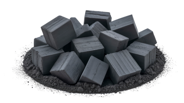 Abstract Gray Cubes on Powdered Surface