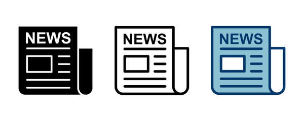 Newspaper icon vector isolated on white background. news paper icon vector