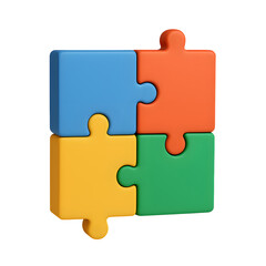 Obraz premium 3D Colorful Puzzle Pieces Icon