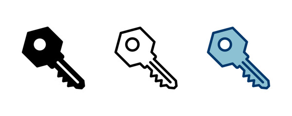 Key icon vector isolated on white background. Key vector icon. Key symbol. security