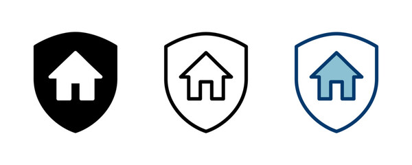 Home insurance icon vector isolated on white background. home protection icon