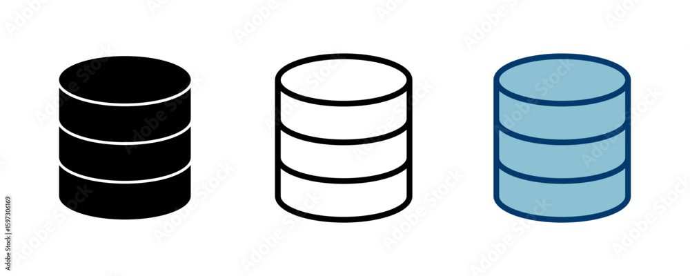 Poster database icon vector isolated on white background. database vector icon