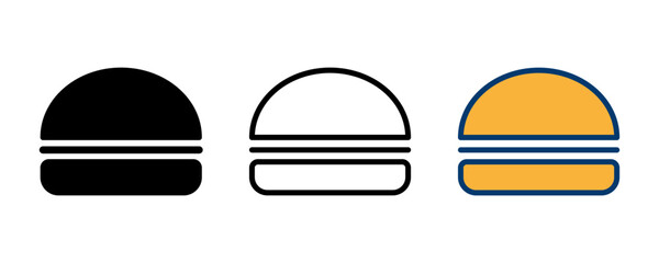 Hamburger icon vector isolated on white background. Burger and hamburger icon. Fast food vector icon