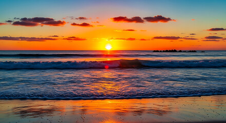 Beautiful beach sunset scenic ocean view travel photography stock image hd