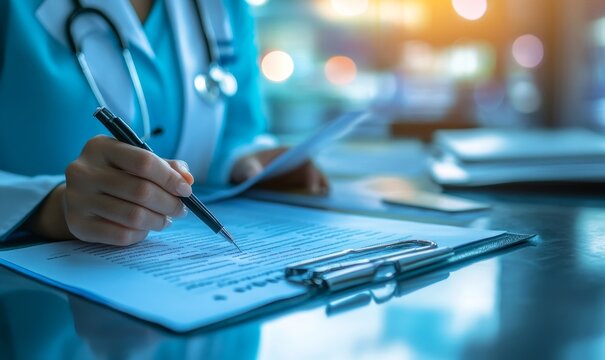 Young woman doctor explaining a diagnosis to her patient, showcasing the compassionate and informative role of healthcare professionals, Generative AI