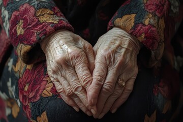 Senior care support nurse engages with elderly patient by gently holding hands, showcasing warmth and compassion in a cozy nursing home environment during afternoon hours