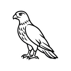 Obraz premium a buzzard line art silhouette vector illustration on white background