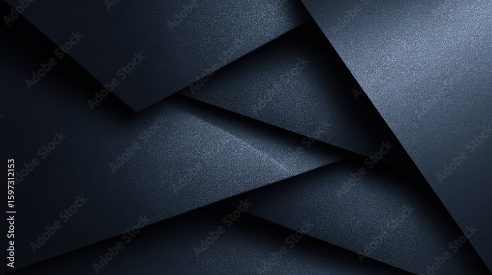 Poster layers of dark textured material overlap, creating a captivating interplay of shadows and light. the