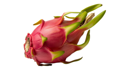 Vibrant Red Dragon Fruit Isolated on Transparent Background