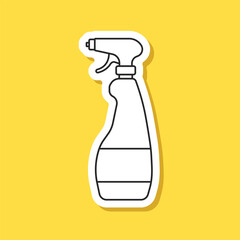 Spray can sticker icon in flat style. Aerosol bottle vector illustration on isolated background. Gas container sign business concept.