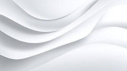 Light gently highlights the smooth, flowing curves on a white surface, creating an elegant and tranquil ambiance perfect for modern design aesthetics.