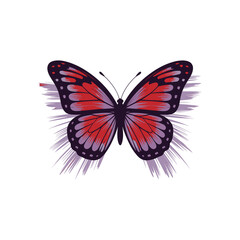 Elegant Artistic Butterfly Illustration – Red and Purple Winged Insect for Nature and Decorative Design

