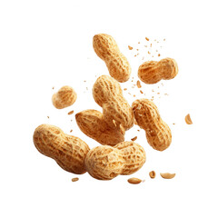 Roasted peanuts in shells, scattered