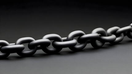 Obraz premium Diagonal chain, a blockchain concept, gray closeup