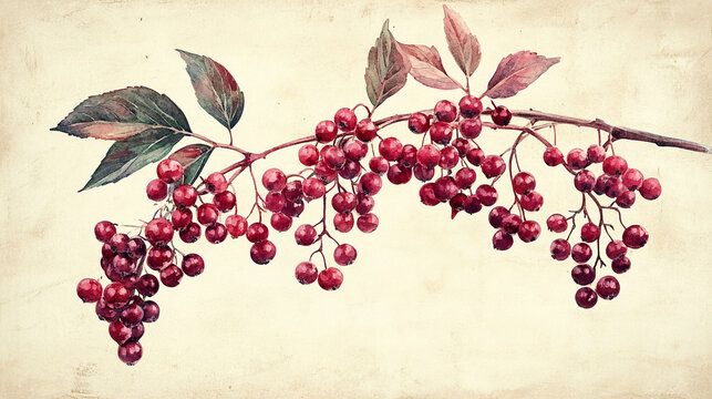 Vintage-Inspired Painting Botanical Elde Watercolor