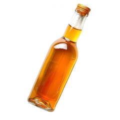 Amber glass bottle, golden liquid