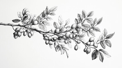 Fototapeta premium Tree Drawing Detailed Pen-And-Ink Tamarind Highly Donzb