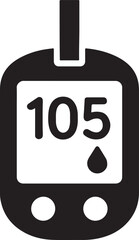 Silhouette vector of a glucometer device for diabetes check. Perfect for medical, health, and diagnostic designs.