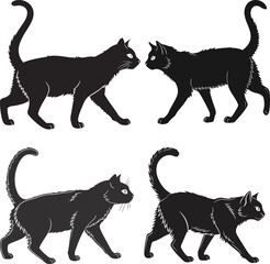 Cat silhouette art