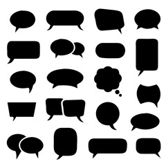 Black speech bubbles set