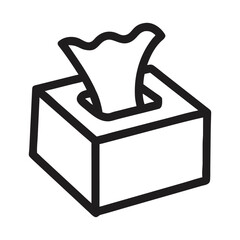 a tissue box bold black silhouette vector icon illustration on white background minimalist flat black line art
