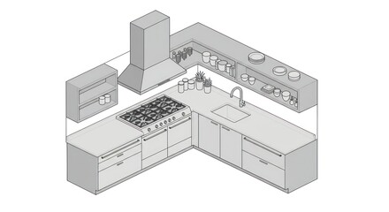 Modern corner kitchen design