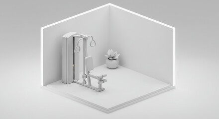 Modern exercise room design illustration