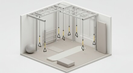 Modern exercise room design illustration