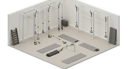 Modern fitness studio design interior