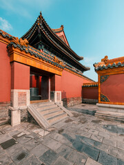 ancient architecture art of Qing Dynasty imperial palace in Shenyang, China