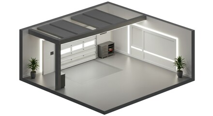 Modern garage design illustration