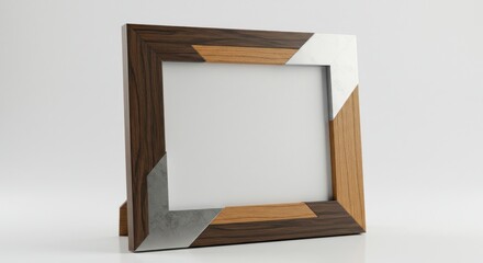 Modern geometric wooden picture frame