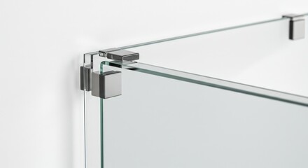 Modern glass shower enclosure corner