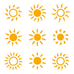 Sun icons collection. Vector illustration