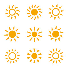 Fototapeta premium Sun icons collection. Vector illustration