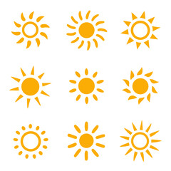Sun icons collection. Vector illustration