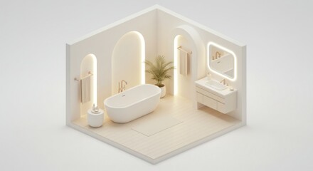Modern isometric bathroom design