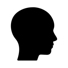 Head black silhouette. Human profile. Vector illustration