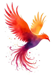 Fototapeta premium Phoenix bird with water color design 