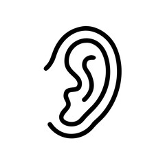 Ear outline icon. Vector illustration