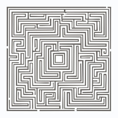 Maze of white lines and black squares.