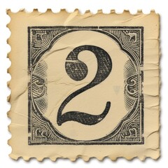 Vintage Number 2 postage stamp.