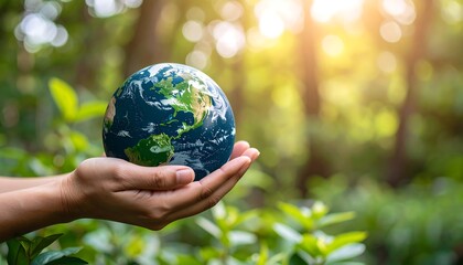 Earth Globe in Human Hands