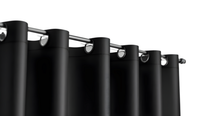 Blackout Curtains on Rod, isolated on white background