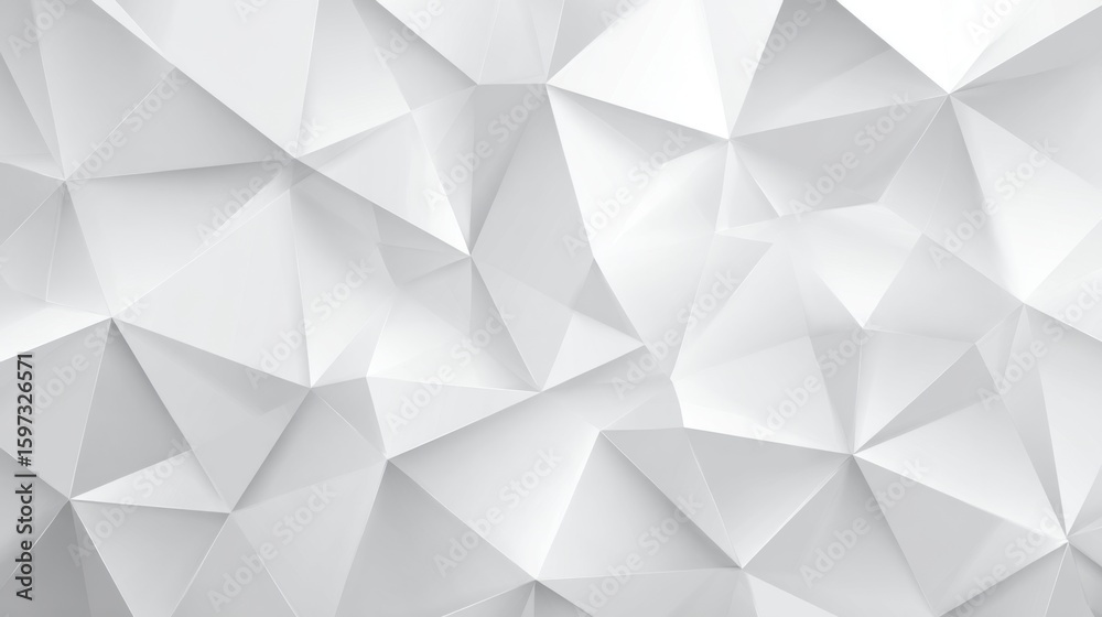 Poster a dynamic geometric pattern features various textured white planes and sharp angles, creating a visu